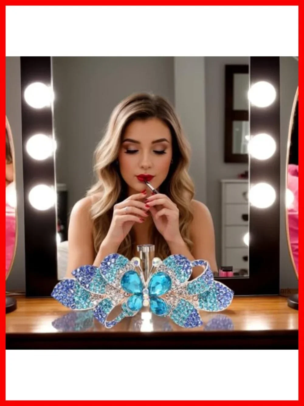 Crystal Flower Hair Barrettes - Metal Hair Clip for Women